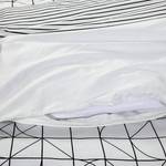 Beddengoed Kennedy katoensatijn - wit/zwart - 220x240cm + 2 kussen 65x65cm