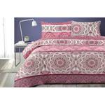 Parure de lit Alegra Satin de coton - Rose / Blanc - 140 x 200 cm + coussin 65 x 65 cm