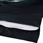 Beddengoed Tropical katoensatijn - zwart/groen - 240x240cm + 2 kussen 70x60cm