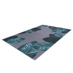 Laagpolig vloerkleed Tropical polyester - zwart/groen - 80 x 150 cm