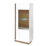 Highboard Cailla hoogglans wit/eikenhouten look - Hoogglans wit