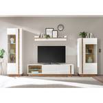 Highboard Cailla hoogglans wit/eikenhouten look - Hoogglans wit