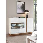 Buffet Cailla I Blanc brillant / Imitation chêne - Blanc brillant