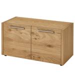 Garderobebank Levio fineer van echt hout - eikenhout - Breedte: 86 cm - Zilver