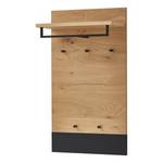 Porte-manteau mural Levio I Placage en bois véritable - Chêne - Noir - Largeur : 60 cm