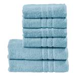Set handdoeken Uni (6-delig) katoen - Lichtblauw