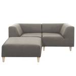 Sofa Kurikka (2-Sitzer) Webstoff - Webstoff Maloti: Grau - Mit Hocker