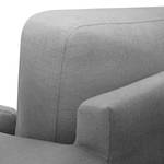Hoekbank BOVLUND met chaise longue structuurstof - Structuurstof Talta: Grijs - Longchair vooraanzicht rechts