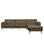 Ecksofa BOVLUND mit Longchair Strukturstoff Talta: Beige - Longchair davorstehend rechts