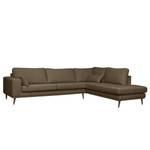 Ecksofa BOVLUND mit Ottomane Strukturstoff Talta: Beige - Ottomane davorstehend rechts