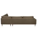 Ecksofa BOVLUND mit Ottomane Strukturstoff Talta: Beige - Ottomane davorstehend rechts