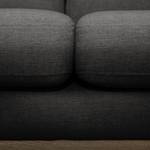 Ecksofa BOVLUND mit Longchair Strukturstoff Talta: Schwarz - Longchair davorstehend links