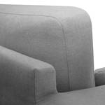 Ecksofa BOVLUND mit Longchair Strukturstoff Talta: Grau - Longchair davorstehend links