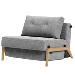 Slaapfauteuil Cubed geweven stof - Stof Twist: Granite - Lichte eikenhouten