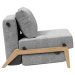 Slaapfauteuil Cubed geweven stof - Stof Twist: Granite - Lichte eikenhouten