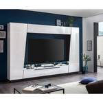 Ensemble meubles TV Reedley (4 éléments) Blanc brillant / Noir - Blanc brillant