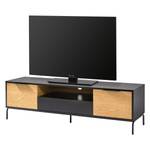 Tv-meubel Ceduna II Mat zwart/eikenhout