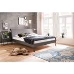 Lit simple Boston I Anthracite / Gris - Largeur : 145 cm - Forme en U