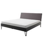 Lit simple Boston I Anthracite / Gris - Largeur : 145 cm - Forme en U