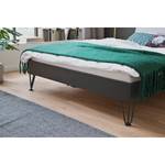 Lit simple Boston I Anthracite / Gris clair - Largeur : 185 cm - Forme en U