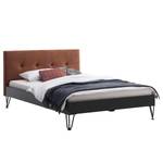 Einzelbett Boston II Anthrazit / Kupfer - Breite: 146 cm - U-Form