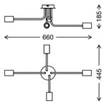 Plafonnier Kuglo Fer - 4 ampoules