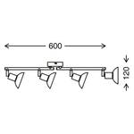 LED-plafondlamp Kukui ijzer - 4 lichtbronnen