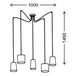 Plafonnier Shades Polycarbonate / Fer - 5 ampoules