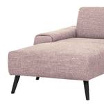 Ecksofa Bingham Webstoff - Webstoff Pras: Rosa - Longchair davorstehend links - Ohne Hocker