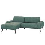 Ecksofa Bingham Webstoff - Webstoff Pras: Blau - Longchair davorstehend links - Ohne Hocker