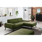 Ecksofa Bingham Webstoff - Webstoff Pras: Grün - Longchair davorstehend rechts - Ohne Hocker