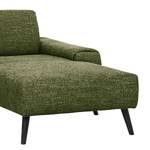 Ecksofa Bingham Webstoff - Webstoff Pras: Grün - Longchair davorstehend rechts - Ohne Hocker