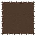 Hoekbank Linville echt leer - Leer Poas: Chocoladebruin - Breedte: 258 cm - Longchair vooraanzicht links - Zonder hoofdsteun