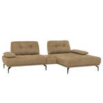 Ecksofa Linville Echtleder - Echtleder Poas: Cappuccino - Breite: 296 cm - Longchair davorstehend rechts - Mit Kopfstütze