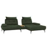 Ecksofa Linville Echtleder - Echtleder Poas: Antikgrün - Breite: 296 cm - Longchair davorstehend rechts - Mit Kopfstütze