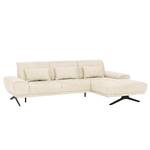 Ecksofa Harwick Webstoff - Webstoff Tose: Creme - Longchair davorstehend rechts