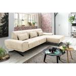 Ecksofa Harwick Webstoff - Webstoff Tose: Creme - Longchair davorstehend rechts