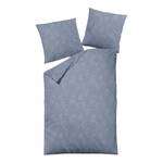 Parure de lit en flanelle jacquard I Flanelle fine - Bleu - 155 x 220 cm + oreiller 80 x 80 cm