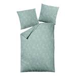 Parure de lit en flanelle jacquard I Flanelle fine - Menthe - 135 x 200 cm + oreiller 80 x 80 cm