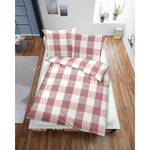 Beddengoed Ruit fijne beaverstof - rood/wit - 135x200cm + kussen 80x80cm