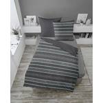 Parure de lit en flanelle mélangée Flanelle fine - Gris / Vert menthe - 135 x 200 cm + oreiller 80 x 80 cm
