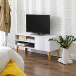Tv-meubel Gillett wit/licht rubberboomhout