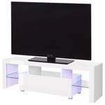Tv-meubel Gedney Incl. verlichting - hoogglans wit/zilverkleurig