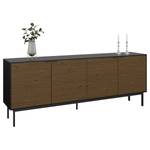 Dressoir Soma I deels massief grenenhout - donker grenenhout/zwart