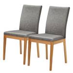 Stoelen Roberto II (set van 2) microvezel/massief kernbeukenhout - grijs/kernbeukenhout