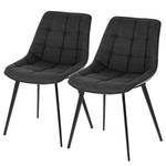 Stoelen Kellia II (set van 2) geweven stof/staal - Donkergrijs