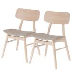 Chaises Varkaus I (lot de 2) Tissu / Placage en chêne et hévéa massif - Sahara / Chêne