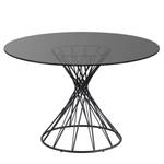 Table Lovington I Verre / Acier - Verre gris foncé / Noir