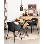 Table Lovington I Verre / Acier - Verre gris foncé / Noir