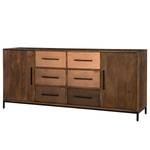 Sideboard Copp Mango massiv / Metall - Kupfer / Mango Dunkel